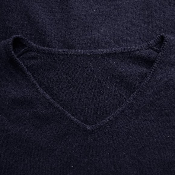 Navy V-Neck Sweater (Medium) - Picture 3 of 4